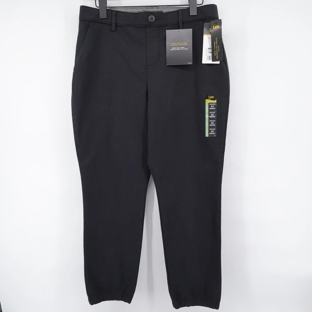 NEW Lee Ultra Lux Comfort Tapered Jogger Black Long Women 10‎ Medium
